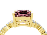 Yellow gold Princess Cut Diamond Cluster Pavé Band with Four-Prong Setting_14