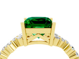 Yellow gold Princess Cut Diamond Cluster Pavé Band with Four-Prong Setting_15
