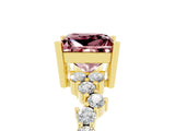 Yellow gold Princess Cut Diamond Cluster Pavé Band with Four-Prong Setting_15
