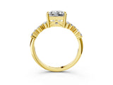 Yellow gold Princess Cut Diamond Cluster Pavé Band with Four-Prong Setting_15