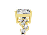 Yellow gold Princess Cut Diamond Cluster Pavé Band with Four-Prong Setting_16