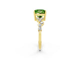 Yellow gold Princess Cut Diamond Cluster Pavé Band with Four-Prong Setting_20