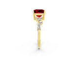 Yellow gold Princess Cut Diamond Cluster Pavé Band with Four-Prong Setting_20