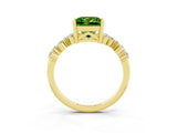 Yellow gold Princess Cut Diamond Cluster Pavé Band with Four-Prong Setting_21