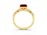 Yellow gold Princess Cut Diamond Cluster Pavé Band with Four-Prong Setting_21