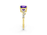 Yellow gold Princess Cut Diamond Cluster Pavé Band with Four-Prong Setting_22