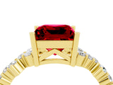 Yellow gold Princess Cut Diamond Cluster Pavé Band with Four-Prong Setting_22