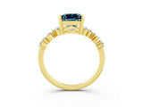 Yellow gold Princess Cut Diamond Cluster Pavé Band with Four-Prong Setting_23