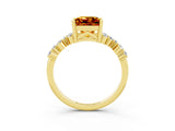 Yellow gold Princess Cut Diamond Cluster Pavé Band with Four-Prong Setting_23