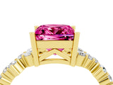 Yellow gold Princess Cut Diamond Cluster Pavé Band with Four-Prong Setting_23