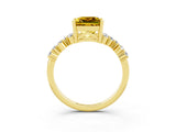 Yellow gold Princess Cut Diamond Cluster Pavé Band with Four-Prong Setting_23