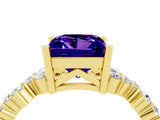 Yellow gold Princess Cut Diamond Cluster Pavé Band with Four-Prong Setting_24