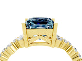 Yellow gold Princess Cut Diamond Cluster Pavé Band with Four-Prong Setting_24