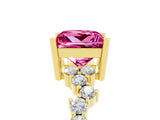 Yellow gold Princess Cut Diamond Cluster Pavé Band with Four-Prong Setting_24