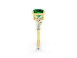Yellow gold Princess Cut Diamond Cluster Pavé Band with Four-Prong Setting_25