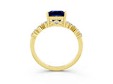 Yellow gold Princess Cut Diamond Cluster Pavé Band with Four-Prong Setting_25