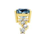 Yellow gold Princess Cut Diamond Cluster Pavé Band with Four-Prong Setting_25