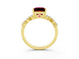 Yellow gold Princess Cut Diamond Cluster Pavé Band with Four-Prong Setting_25