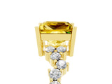 Yellow gold Princess Cut Diamond Cluster Pavé Band with Four-Prong Setting_25