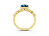Yellow gold Princess Cut Diamond Cluster Pavé Band with Four-Prong Setting_25