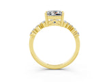 Yellow gold Princess Cut Diamond Cluster Pavé Band with Four-Prong Setting_26
