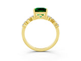 Yellow gold Princess Cut Diamond Cluster Pavé Band with Four-Prong Setting_26