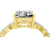 Yellow gold Princess Cut Diamond Cluster Pavé Band with Four-Prong Setting_27