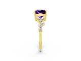 Yellow gold Princess Cut Diamond Cluster Pavé Band with Four-Prong Setting_2