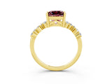 Yellow gold Princess Cut Diamond Cluster Pavé Band with Four-Prong Setting_3