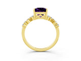 Yellow gold Princess Cut Diamond Cluster Pavé Band with Four-Prong Setting_3