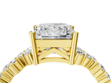Yellow gold Princess Cut Diamond Cluster Pavé Band with Four-Prong Setting_7