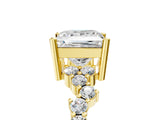 Yellow gold Princess Cut Diamond Cluster Pavé Band with Four-Prong Setting_8