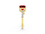 Yellow gold Princess Cut Diamond Cluster Pavé Band with Four-Prong Setting_8