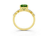 Yellow gold Princess Cut Diamond Cluster Pavé Band with Four-Prong Setting_9