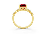 Yellow gold Princess Cut Diamond Cluster Pavé Band with Four-Prong Setting_9