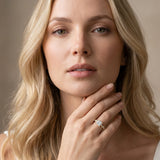 Yellow gold Princess Cut Diamond Cluster Side Stone Solitaire Ring with Prong Setting_73