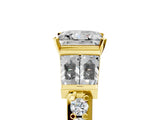 Yellow gold Princess Cut Diamond Engagement Ring with Baguette Side Stones and Channel Set Band_48