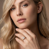 Yellow gold Princess Cut Diamond Engagement Ring with Milgrain Channel Set Band and Prong Setting_110