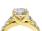 Yellow gold Princess Cut Diamond Engagement Ring with Pavé Band and Four-Prong Setting_19