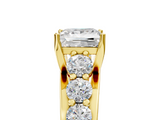 Yellow gold Princess Cut Diamond Engagement Ring with Pavé Band and Four-Prong Setting_20