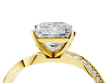 Yellow gold Princess Cut Diamond Engagement Ring with Side Stone Accents and Four-Prong Setting_101