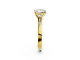 Yellow gold Princess Cut Diamond Engagement Ring with Side Stone Accents and Four-Prong Setting_15