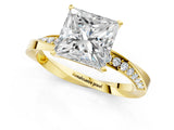 Yellow gold Princess Cut Diamond Engagement Ring with Side Stone Accents and Four-Prong Setting_24