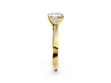 Yellow gold Princess Cut Diamond Engagement Ring with Side Stone Accents and Four-Prong Setting_25