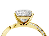 Yellow gold Princess Cut Diamond Engagement Ring with Side Stone Accents and Four-Prong Setting_29
