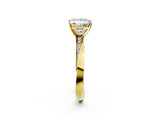 Yellow gold Princess Cut Diamond Engagement Ring with Side Stone Accents and Four-Prong Setting_99
