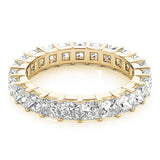 18K Yellow Gold Princess Cut Diamond Eternity Band with Channel Setting and Shared Prong