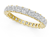 Yellow gold Princess Cut Diamond Eternity Band with Channel Setting and Shared Prong_11