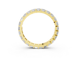 Yellow gold Princess Cut Diamond Eternity Band with Channel Setting and Shared Prong_13