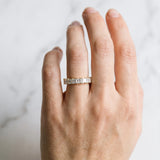 Yellow gold Princess Cut Diamond Eternity Band with Channel Setting and Shared Prong_26